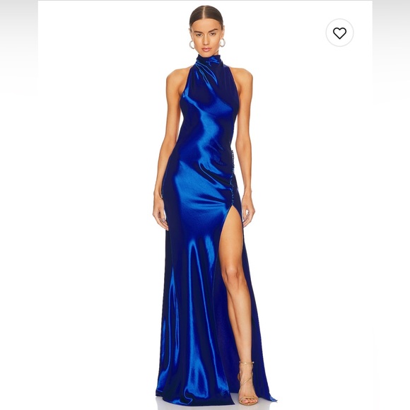 Backless Egyptian Blue Gown - Picture 2 of 3